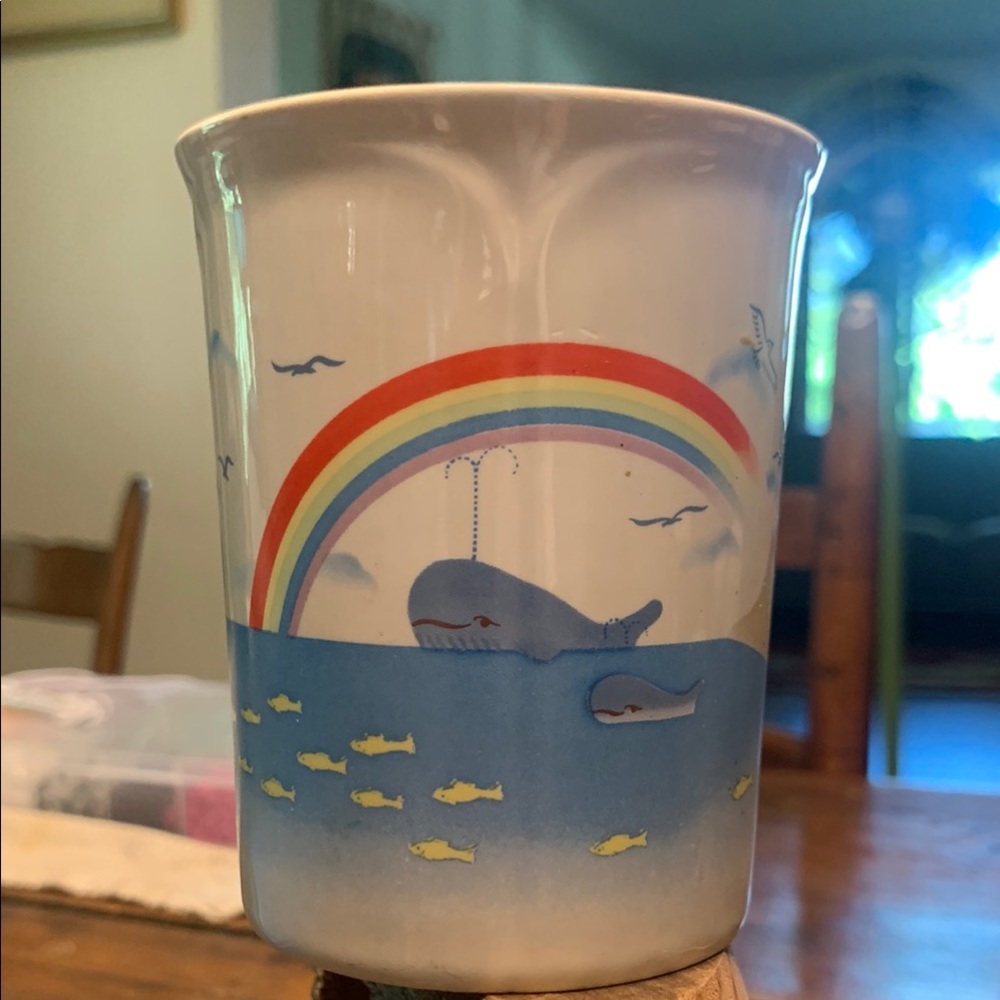 70’s OTAGIRI JAPAN RAINBOW,WHALES,SAILBOATS,BEACH HOUSE COFFE MUG CUP